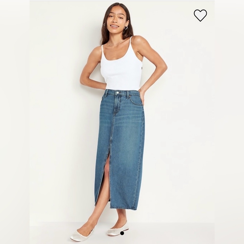 NWT Old Navy Women's Medium Denim Maxi Skirt size 4